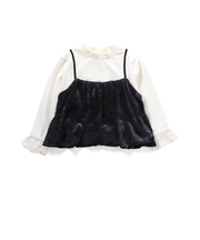 ベロアドット異素材トップス