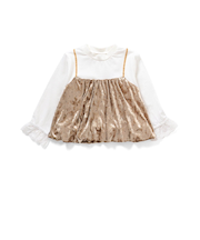 ベロアドット異素材トップス