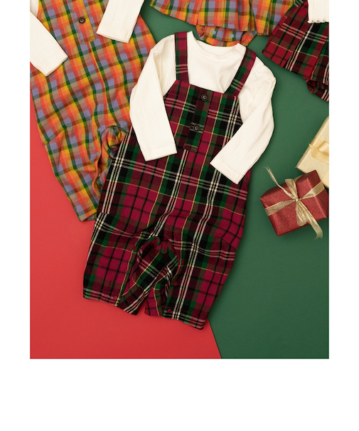 【リンク】2Pセットチェックベビーサロペ