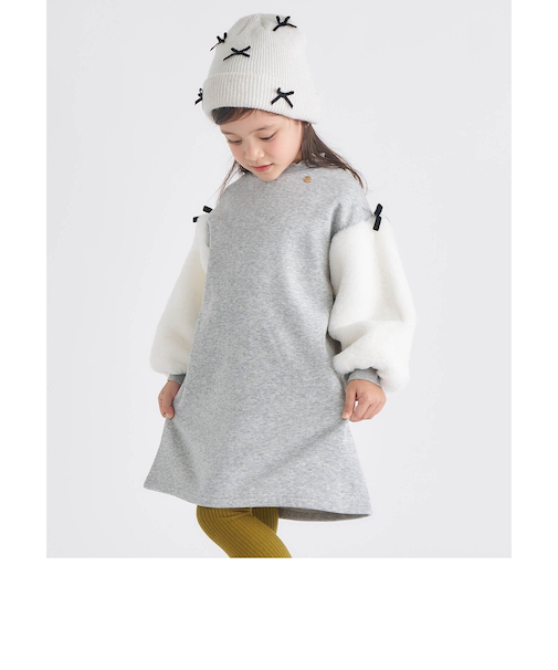 WEB限定 裏シャギー袖ボアワンピース