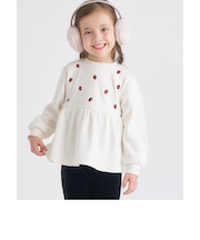 WEB限定 裏シャギーペプラム刺繍トレーナー