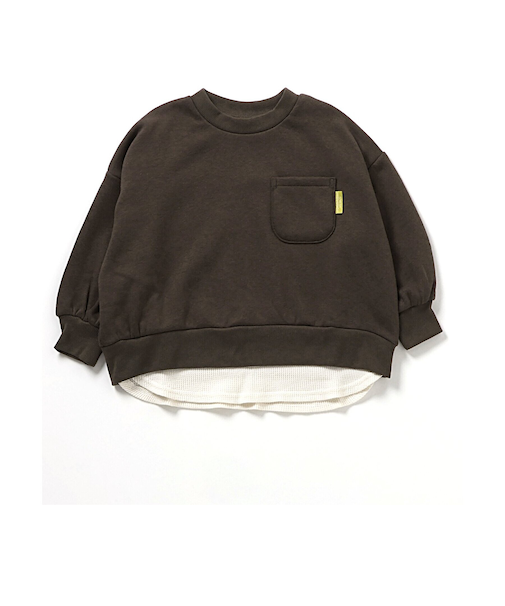 あったかレイヤード風トレーナー  10分丈