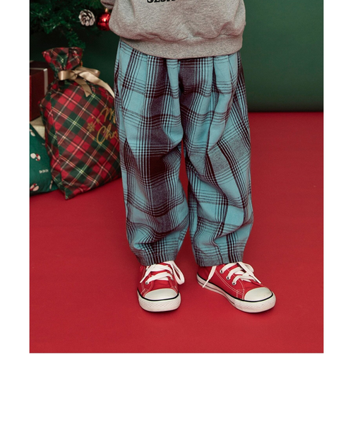 【週末セール】SUSURI チェックパンツ セール】 先染チェック柄パンツ （スラックス・ドレスパンツ