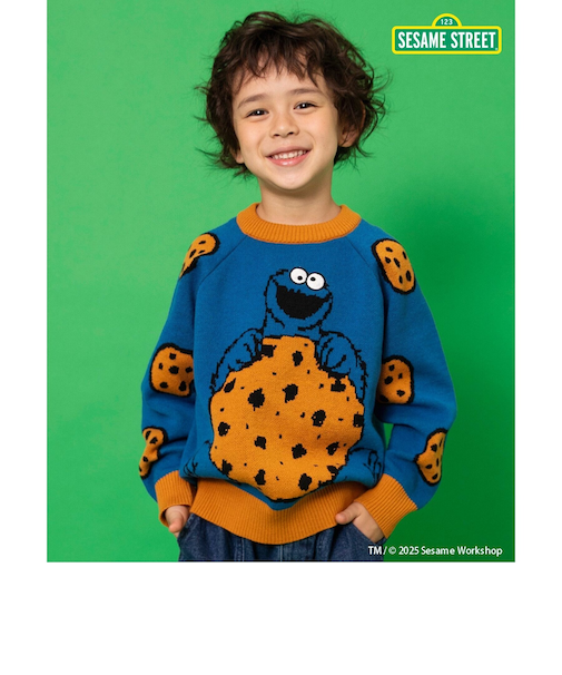 セサミストリート 2色2柄ジャガードセーター