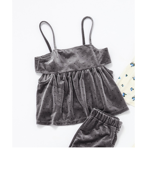 ベロアサイドオープンビスチェ