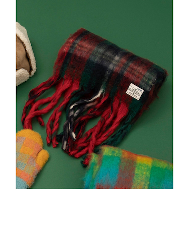 シャギーチェックマフラー