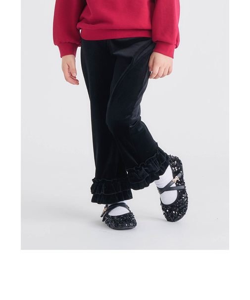 ベロアフリルレギンス  10分丈