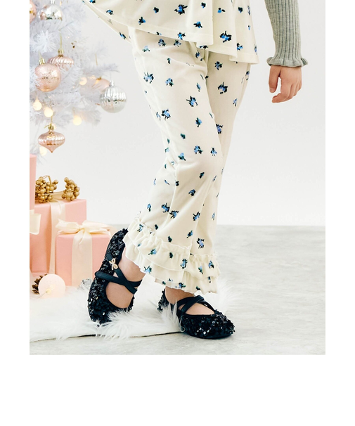 ベロアフリルレギンス  10分丈