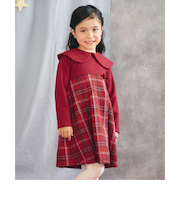 【リンク】ケープカラーチェックワンピース