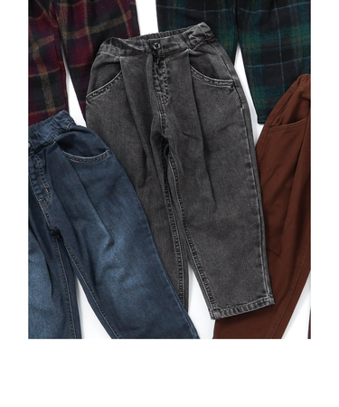 あったか裏起毛ワイドタックパンツ  10分丈