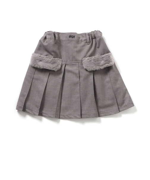 エコファーフラッププリーツスカート