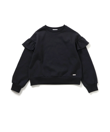 裏起毛肩フリルトレーナー