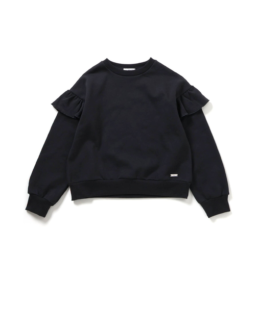 裏起毛肩フリルトレーナー