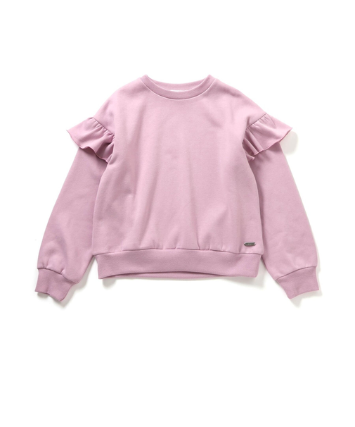 裏起毛肩フリルトレーナー