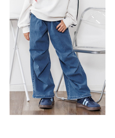 あったかフロントジップワイドパンツ