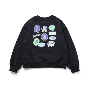 裏起毛バックワッペントレーナー