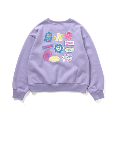 裏起毛バックワッペントレーナー