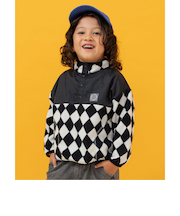 総柄フリーススナッププルオーバー(セットアップ可)