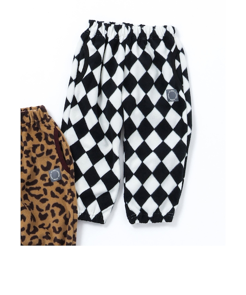 総柄フリースパンツ(セットアップ可) 10分丈
