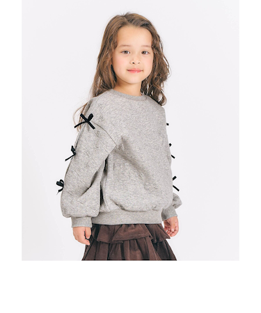 袖リボンキルトトレーナー