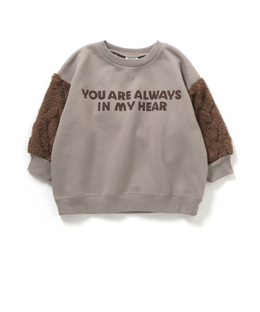 袖ジャガードファーフリース切替トレーナー