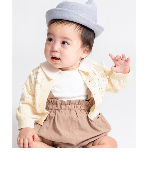 透かし編みポップコーンニットカーディガン