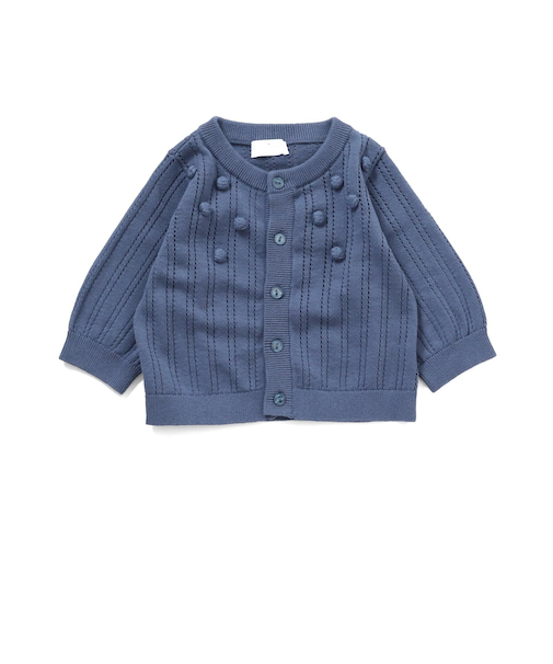 透かし編みポップコーンニットカーディガン