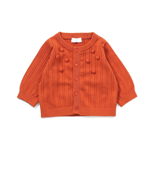 透かし編みポップコーンニットカーディガン