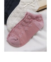 リボン編み柄ショートソックス