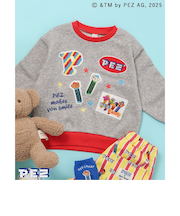 WEB限定 PEZ×tiny bear ワッペン&刺繍トレーナー