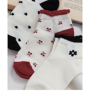 お花・ハート・さくらんぼ柄ショートソックス
