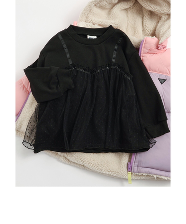 チュールビスチェ付きトレーナー