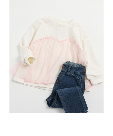 チュールビスチェ付きトレーナー