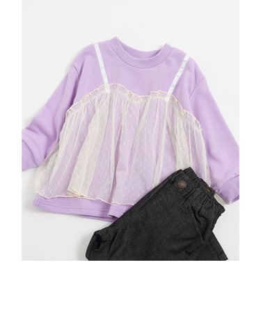 チュールビスチェ付きトレーナー