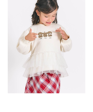 裏シャギーペプラムモチーフトレーナー