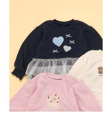 裏シャギーペプラムモチーフトレーナー