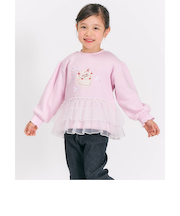 裏シャギーペプラムモチーフトレーナー