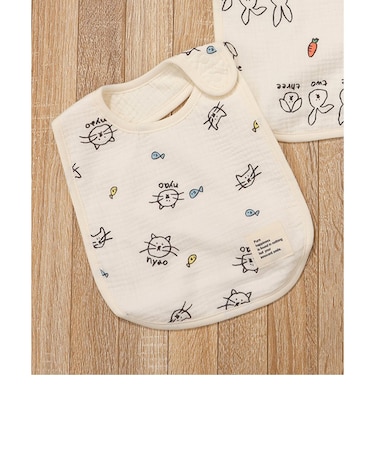 ねこ・うさぎ大判ガーゼスタイ
