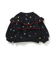 フラワー・無地メロウフリルトレーナー