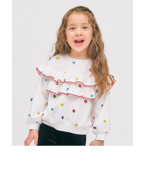 フラワー・無地メロウフリルトレーナー｜エフオーオンラインストアの