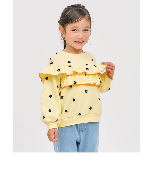 フラワー・無地メロウフリルトレーナー｜エフオーオンラインストアの