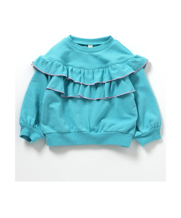 フラワー・無地メロウフリルトレーナー