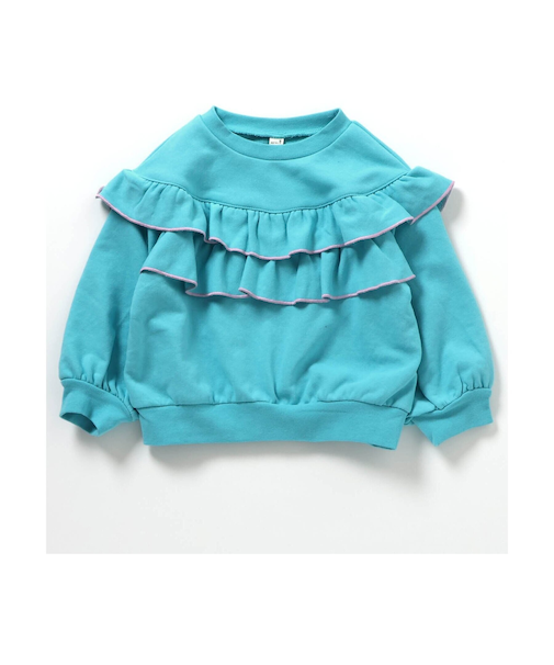 フラワー・無地メロウフリルトレーナー