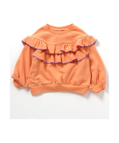 フラワー・無地メロウフリルトレーナー