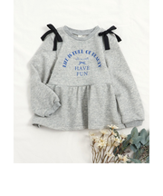 WEB限定 肩リボンペプラムトレーナー