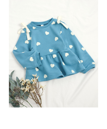 WEB限定 肩リボンペプラムトレーナー