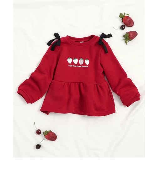 WEB限定 肩リボンペプラムトレーナー