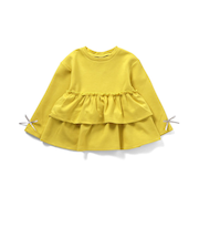 袖リボンティアードペプラムトップス