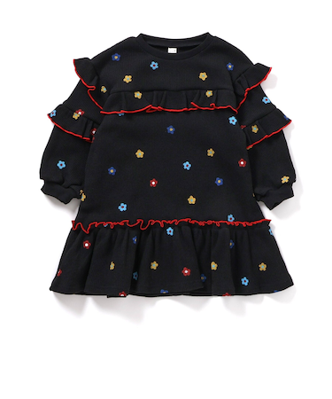 ワッフルメニーフリルワンピース