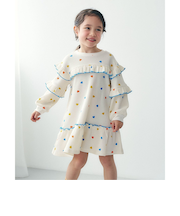 ワッフルメニーフリルワンピース